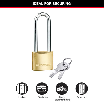 Master Lock 30mm Brass Padlock, Corrosion-Resistant, Hardened Steel Shackle, 2 Keys