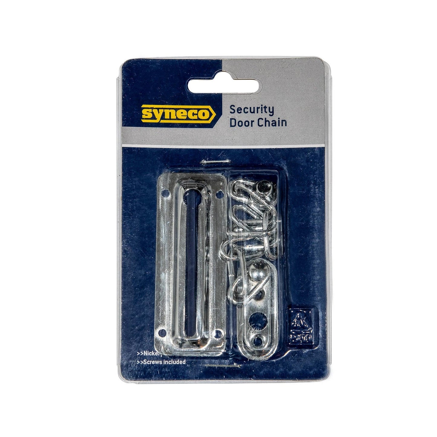 Syneco Nickel Plated Door Chain Guard - Easy Install, Timber Doors, Added Security