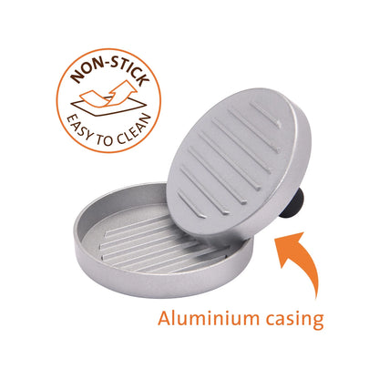 Jumbuck Cast Aluminium Non-Stick Hamburger Press with Comfortable Handle, 120mm Width