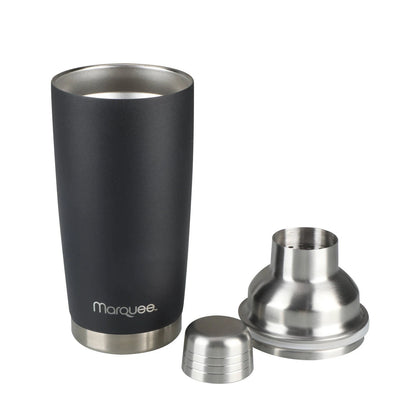 Marquee 500ml Black Stainless Steel Insulated Cocktail Shaker - Leak-Proof, Easy to Clean