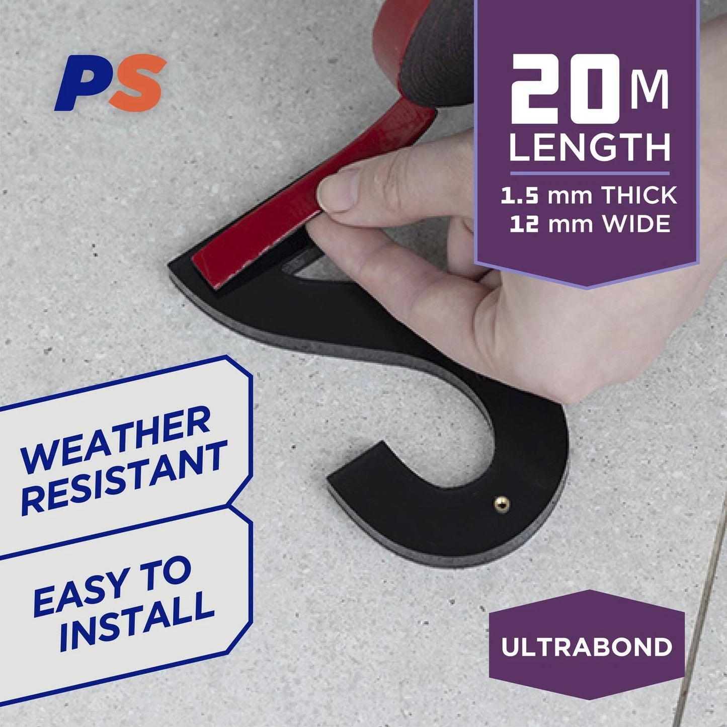Permastik Ultra Bond 20m x 12mm Mounting Tape - High Load, Weather Resistant, Indoor/Outdoor