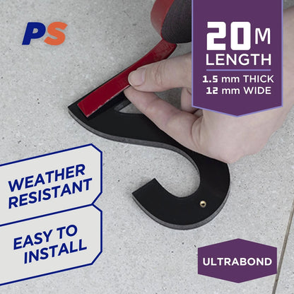 Permastik Ultra Bond 20m x 12mm Mounting Tape - High Load, Weather Resistant, Indoor/Outdoor
