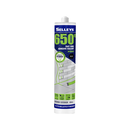 Selleys 300g Black Adhesive Sealant - UV Resistant, Fast Curing, Flexible, Solvent-Free