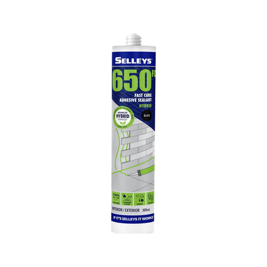 Selleys 300g Black Adhesive Sealant - UV Resistant, Fast Curing, Flexible, Solvent-Free