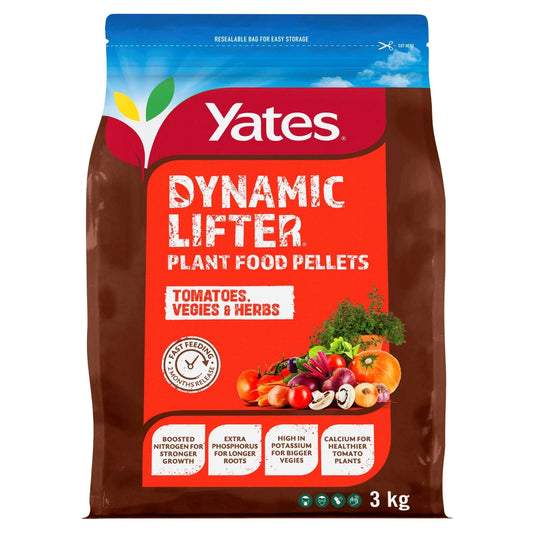 Yates 3kg Dynamic Lifter Plant Food Pellets for Tomatoes, Vegies & Herbs - Fast-Acting, Long-Lasting Fertilizer