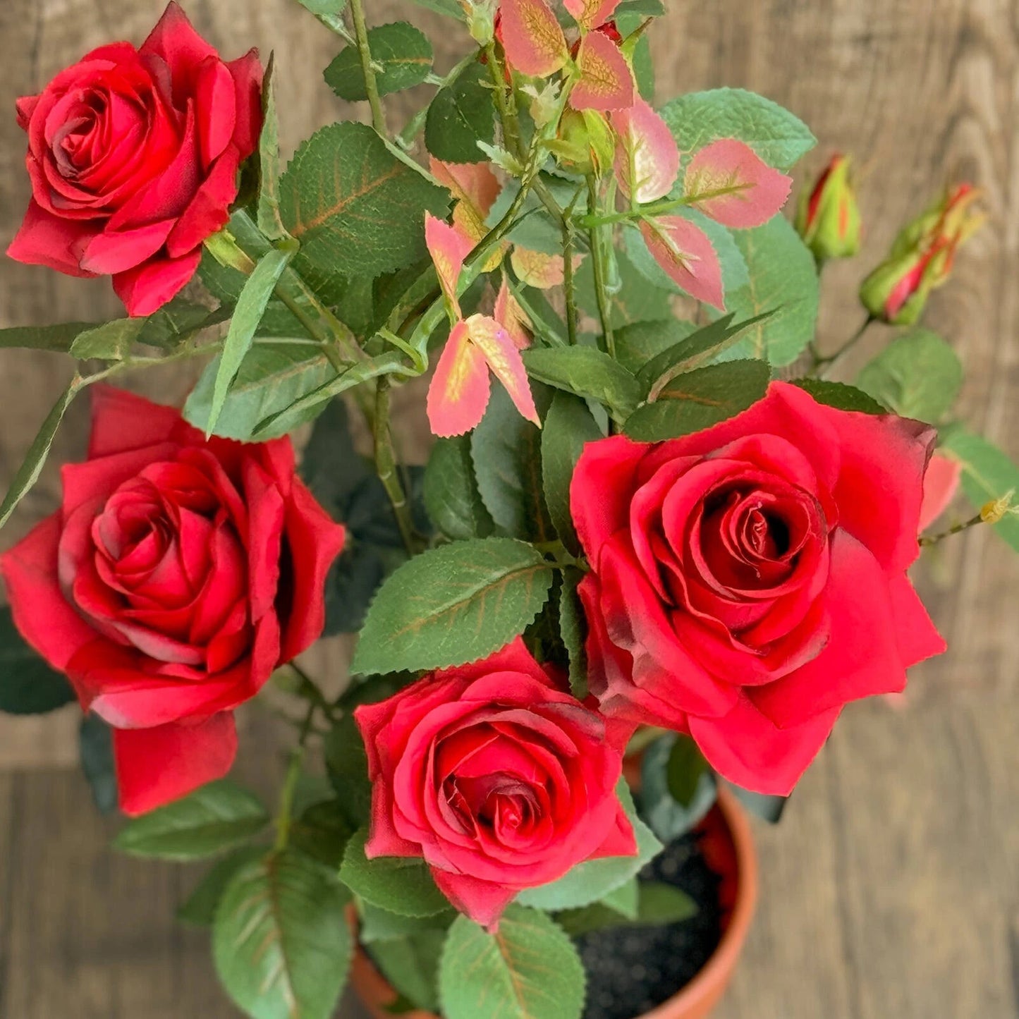 UN-REAL 54cm Red Rose Artificial Plant - Lifelike, Maintenance-Free Decor