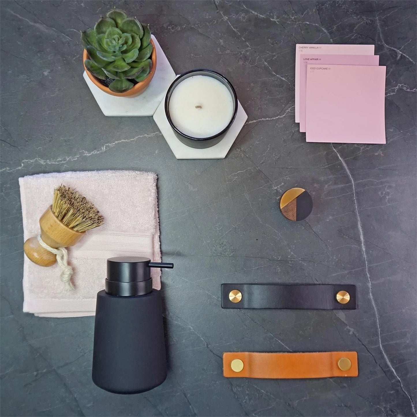 Lane Black Leather Handle - Stylish, Versatile Door & Drawer Hardware, Easy Install