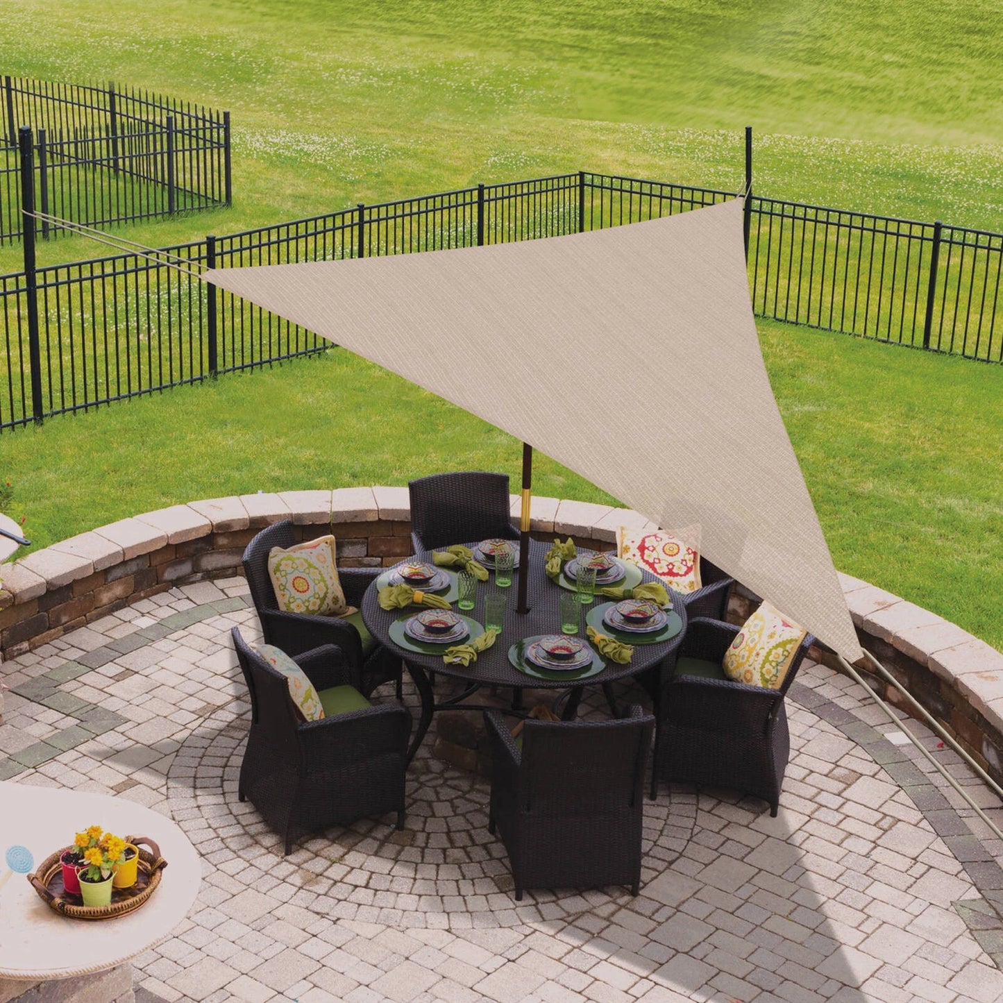 Coolaroo 3m Triangle Riverstone Shade Sail, 90% UV Block, Cancer Council Endorsed