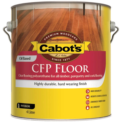 Cabot's 4L Gloss Cabothane Clear Satin Floor Polyurethane, Durable Oil-Based Finish