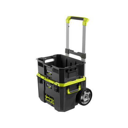 Ryobi LINK™ Rolling Toolbox & Crate, Modular, Impact-Resistant, IP65 Water/Dust Resistant
