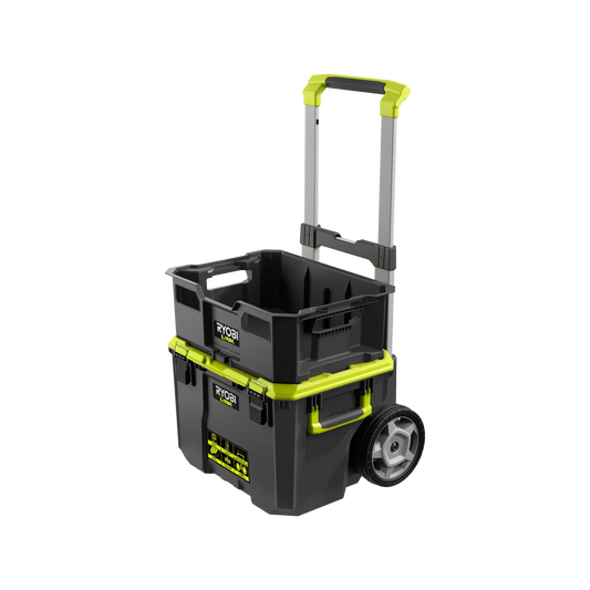 Ryobi LINK™ Rolling Toolbox & Crate, Modular, Impact-Resistant, IP65 Water/Dust Resistant