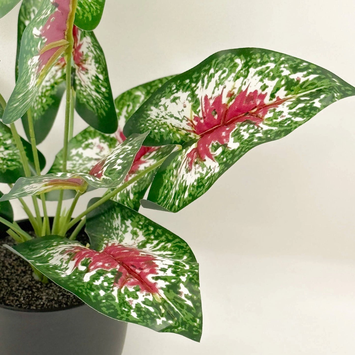 UN-REAL Artificial Purple Caladium 40cm - Lifelike Indoor Decor, Maintenance-Free