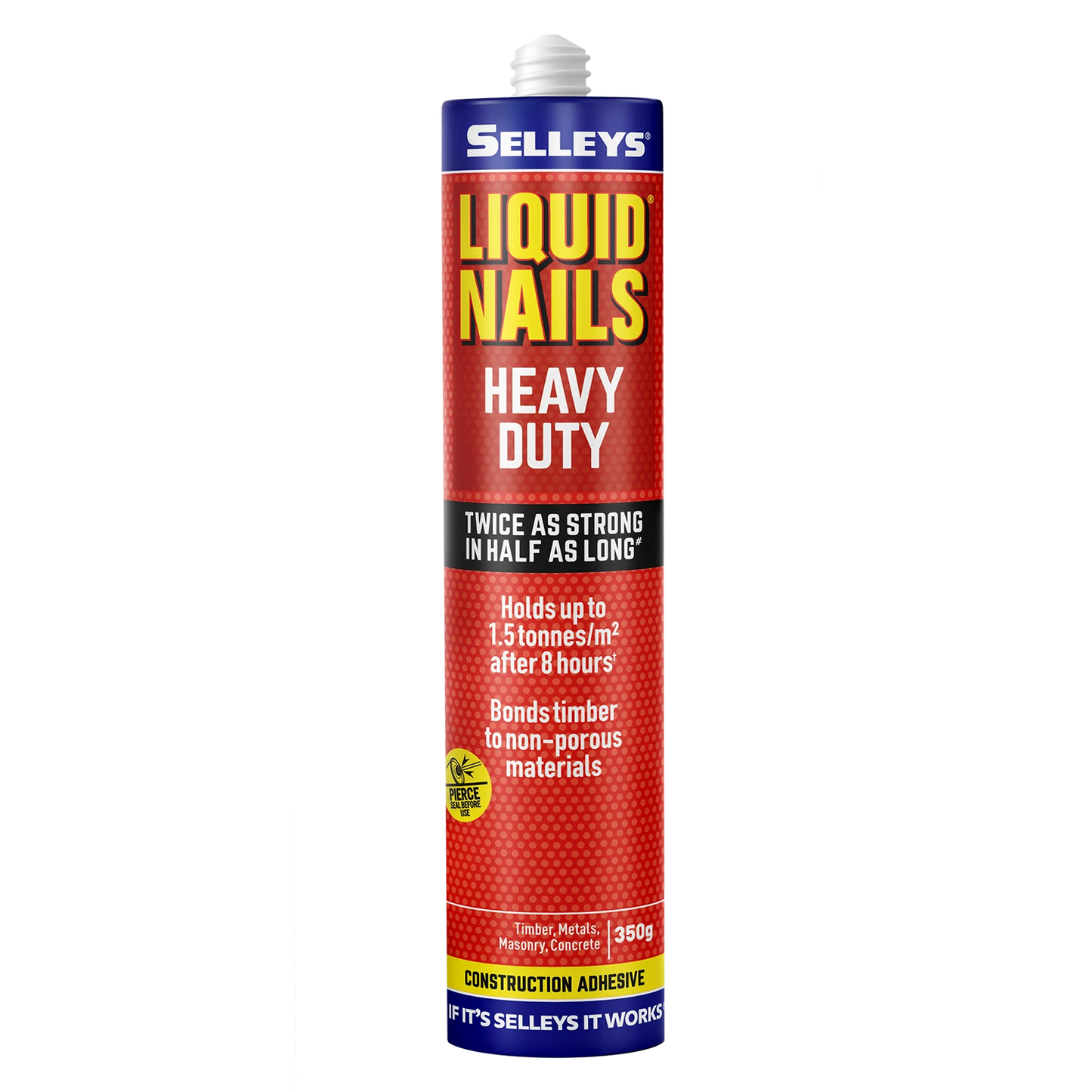 Selleys Heavy Duty Liquid Nails 350g - Fast Curing, Weather Resistant Construction Adhesive