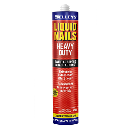 Selleys Heavy Duty Liquid Nails 350g - Fast Curing, Weather Resistant Construction Adhesive