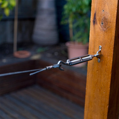 Taskmaster 8mm Marine-Grade 316 Stainless Steel Hook & Eye Turnbuckle for Rigging & Tensioning