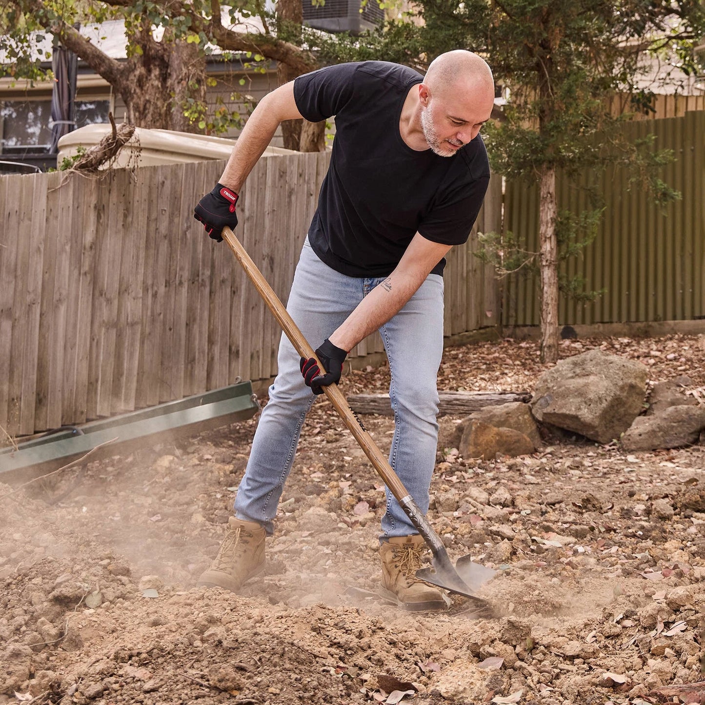 Trojan Round Mouth Shovel Long Handle Carbon Steel Blade Lifetime Guarantee