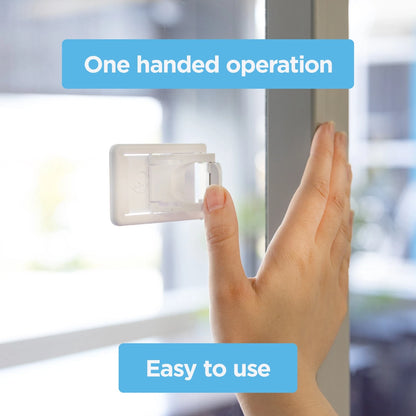 Perma Child Safety Sliding Door & Window Lock 2 Pack - Easy Install, Dual Movement Activation