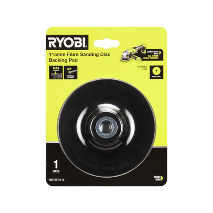 Ryobi 115mm Fibre Sanding Disc Backing Pad M14 Thread Universal Lock Nut