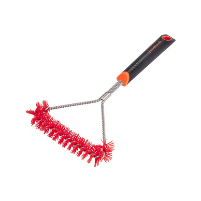 Jumbuck Small Nylon Grill Brush, Ergonomic, Non-slip, 30cm, Red Bristles