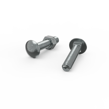 ZENITH M10 x 50mm Zinc Plated Cup Head Bolt & Nut, Corrosion Resistant, AS Compliant