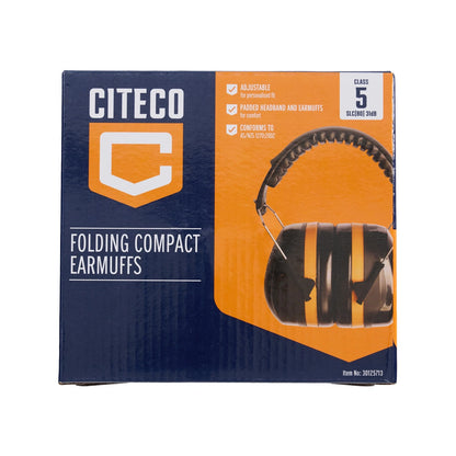 Citeco Heavy Duty Earmuffs, Class 5 Noise Reduction, SLC(80) 31dB, Padded Frame