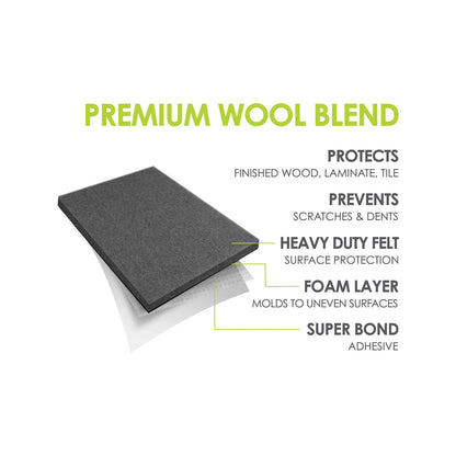 Slipstick Heavy Duty Self-Adhesive Floor Felt Pads 114x152mm Grey 2 Pack