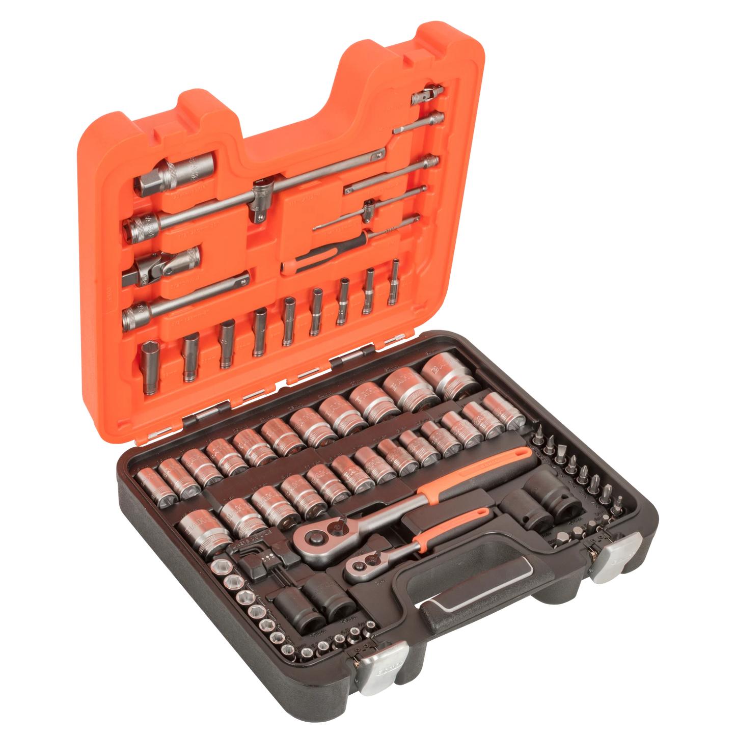 Bahco 1/4" & 1/2" Square Drive Socket Set, Quick Release, Alloy Steel