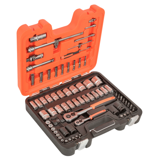 Bahco 1/4" & 1/2" Square Drive Socket Set, Quick Release, Alloy Steel