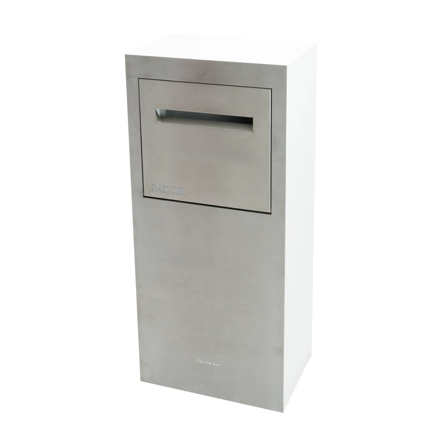 Sandleford 92cm White Matte Stainless Steel Parcel Letterbox with Rear Access