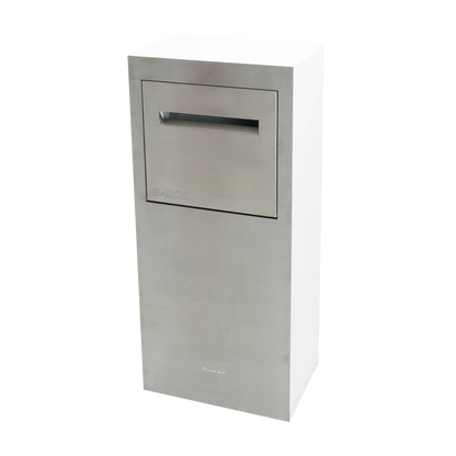 Sandleford 92cm White Matte Stainless Steel Parcel Letterbox with Rear Access