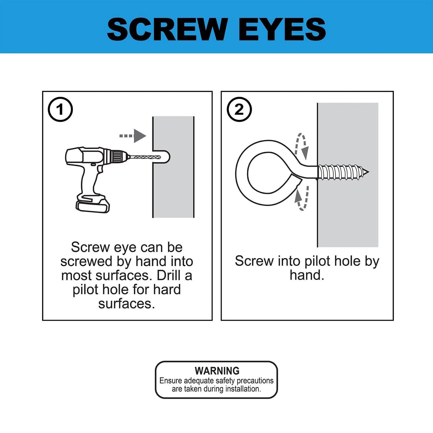 Everhang 8mm Brass Plated Screw Eye Hooks 25 Pack - Self-Tapping, Easy Install, 10kg Load