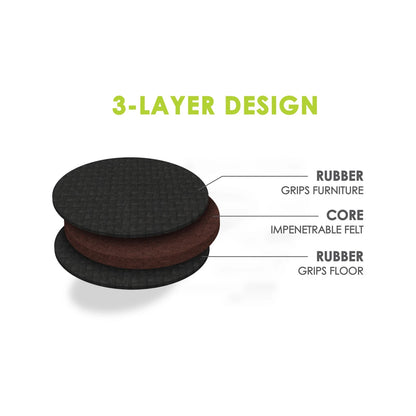 Slipstick 50mm Round Gripper Floor Protection Pads, Non-Slip, Durable, 8 Pack