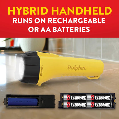 Eveready Dolphin Hybrid Rechargeable Floating LED Flashlight 225 Lumens Waterproof