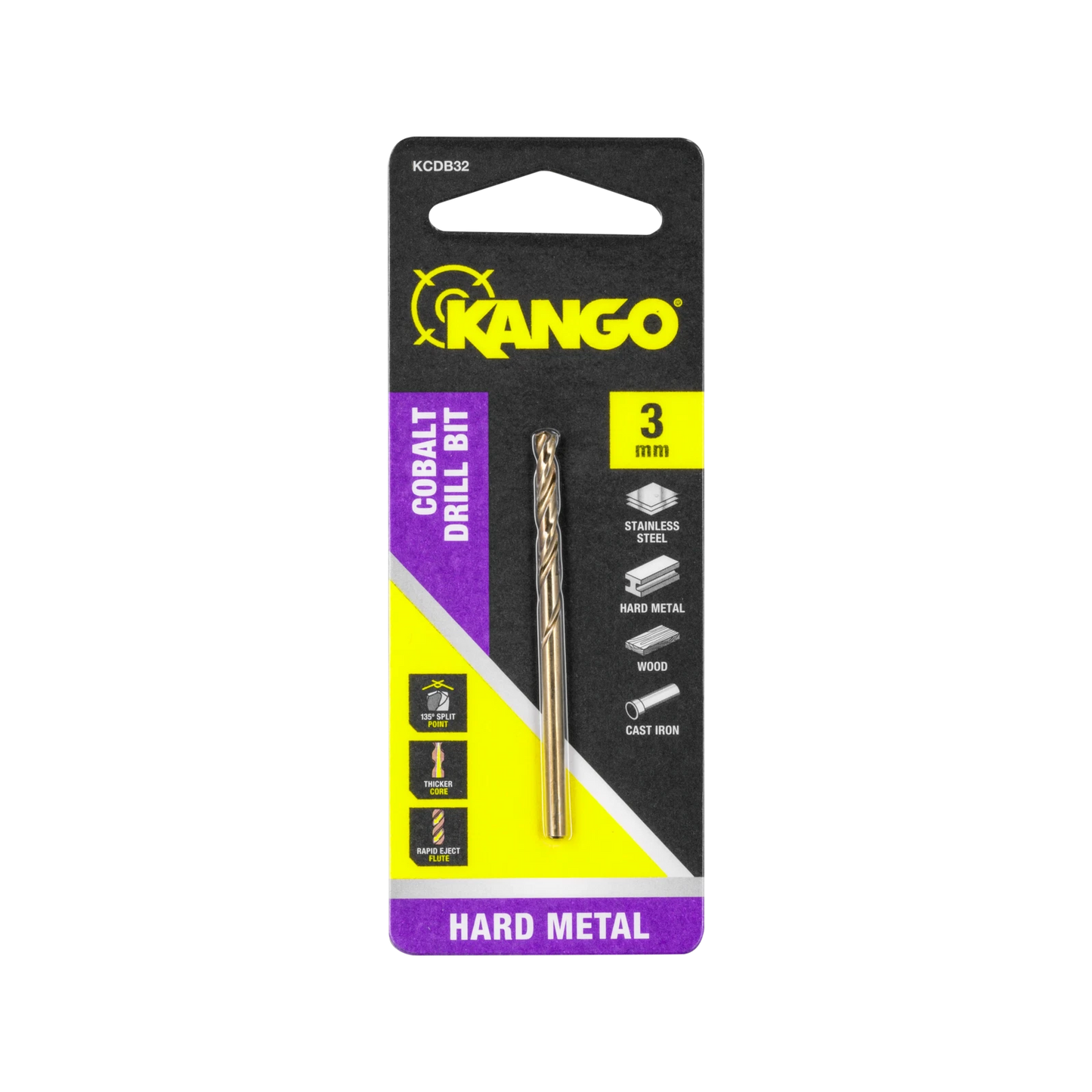 Kango 3mm Cobalt Drill Bit - Precision, Durable, Versatile for Metal, Wood, Plastic