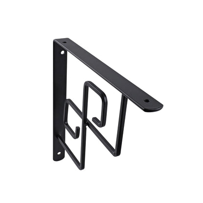 Carinya Black Square Scroll Stayed Bracket 200x200mm, Powder Coated Steel, Indoor/Outdoor Use