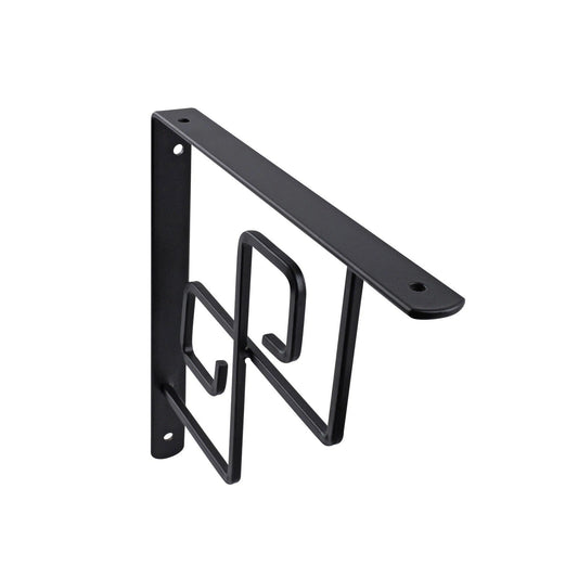 Carinya Black Square Scroll Stayed Bracket 200x200mm, Powder Coated Steel, Indoor/Outdoor Use