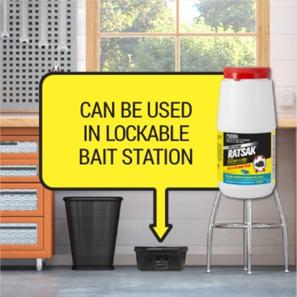 RATSAK Fast Action Wax Blocks 66 Pack - Moisture Resistant, Fast-Acting Rodenticide