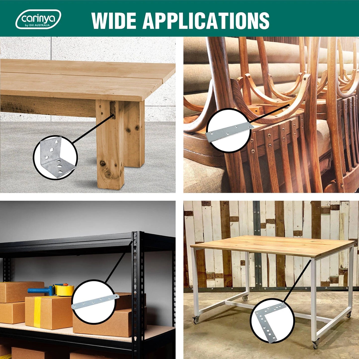 Carinya Zinc Plated T Shape Mending Plate 190x190x40x3.5mm, Reinforced Strength, Durable Steel