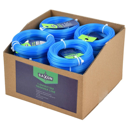 Saxon 1.6mm x 15m Trimmer Line - Flexible Poly, Fits Most Trimmers, Round Profile