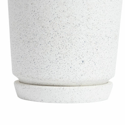 Northcote Pottery White Terrazzo Look Saucer 42x42cm, Durable & Weather Resistant