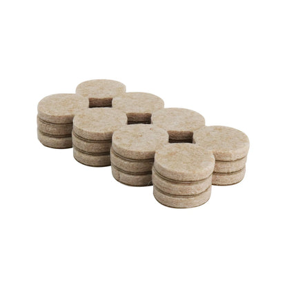 Surface Gard 19mm Beige Adhesive Felt Pads - 24 Pack, Noise Reduction, Surface Protection