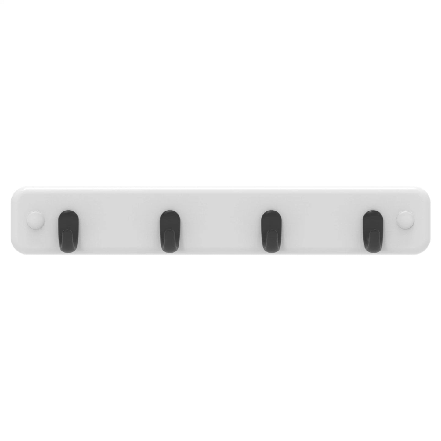 MODE 4 Key Rack with Black Hooks on White Board, Durable & Stylish Design