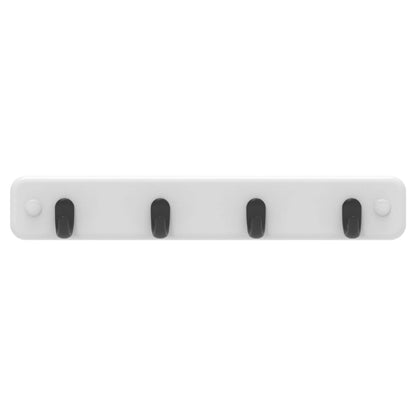 MODE 4 Key Rack with Black Hooks on White Board, Durable & Stylish Design