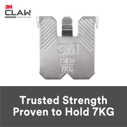 3M Claw™ Picture Hanger - 7kg Capacity, No Tools Needed, Stainless Steel, 1 Pack