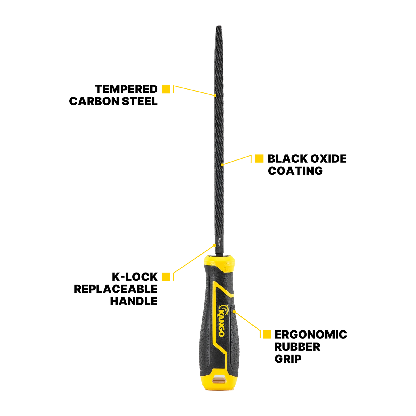 Kango 150mm Triangle Bastard Cut File, Tempered Carbon Steel, Ergonomic Grip, Rust-Resistant