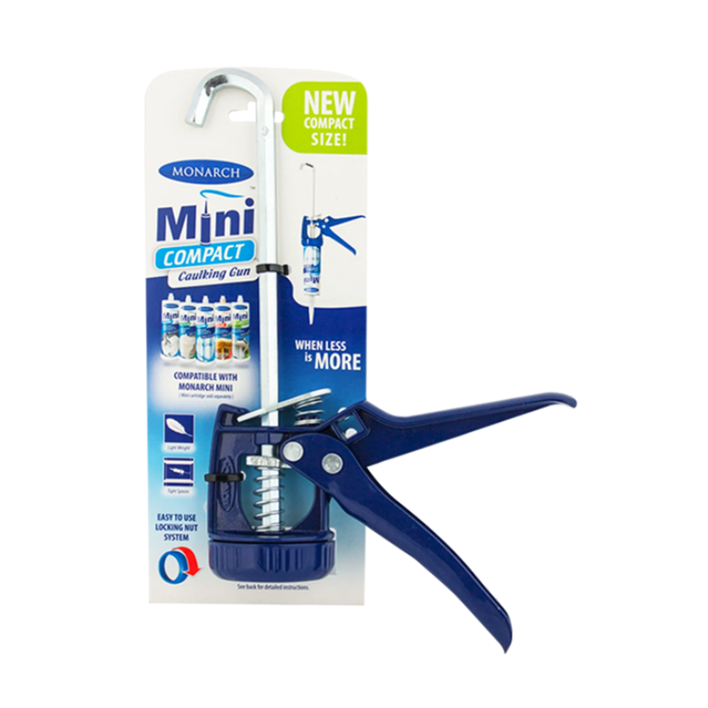 Monarch Mini Compact Caulking Gun, Lightweight, Compatible with Monarch Mini Cartridges, Metal