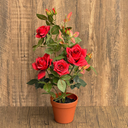 UN-REAL 54cm Red Rose Artificial Plant - Lifelike, Maintenance-Free Decor