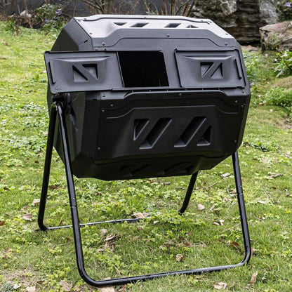 Saxon Dual Chamber 160L Compost Bin with Rotating Tumbler & Enhanced Aeration