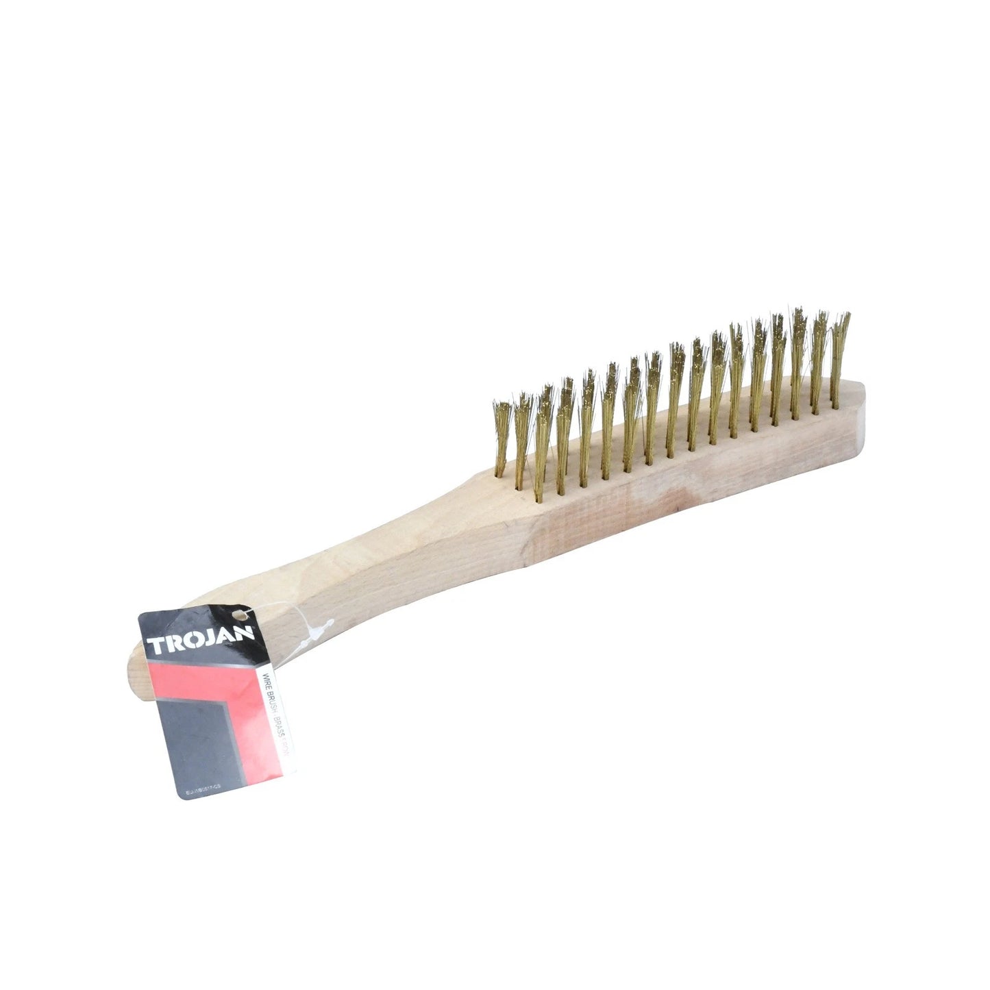 Trojan Brass Wire Brush 5x15 Rows, Timber Handle, Rust & Paint Removal