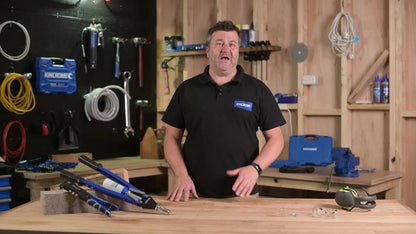 Kincrome 207mm Compact Hand Riveter, Long Nose, Interchangeable Nozzles, Ergonomic Grip